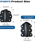 Tough As Nails Black Self Closing Screen Door Hinge Set 2-3/4 Spring Steel Hinges, adjustable and fixed sizes shown.