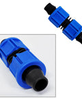 Blue connector from 40-Piece Drip Irrigation Coupling Set With Four Connector Types for 5/8 Inch Tubing Leak-Proof Plastic Irrigation Tools