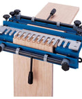 Durable Dovetail Jig With Aluminum Template For One Half Inch Half Blind Drawer Joints attached to wood in use