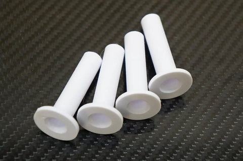 Four white plastic inserts for adjustable bed frame guard rail insert sleeve collar for Leggett and Platt, no tools required.