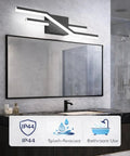 Ultra Bright Dimmable LED Vanity Light Fixture In Modern Chrome Over Mirror, Three Spotlights Included, in bathroom setup