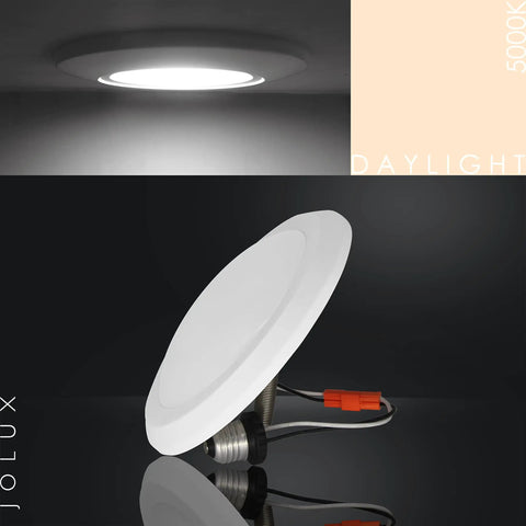 7.5 Inch LED Disk Lights Kit For Ceiling Surface Flush Mount showing daylight 5000K illumination and extension spring hook
