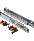 Heavy Duty Push To Open Drawer Slides And Undermount Cabinet Glides, Full Extension Hardware with Mechanism and Mounting Brackets.