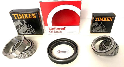 Trailer bearing kit with Timken tapered roller bearings and seals; 8,000 lb capacity, 25580/25520 and 02475/02420.
