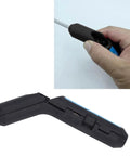 Handheld Electric Wire Stripper Tool Portable Electrical Cable Insulation Remover Slitting Blade ABS Grip being used by hand.