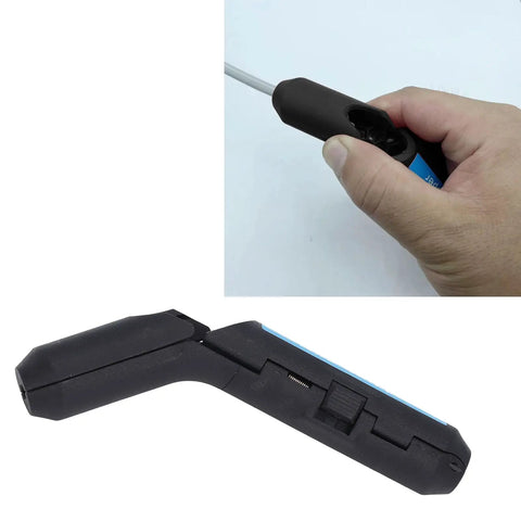 Handheld Electric Wire Stripper Tool Portable Electrical Cable Insulation Remover Slitting Blade ABS Grip being used by hand.
