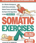 Cover of Essential Guide To A Regulated Nervous System With Fifty Plus Techniques, featuring illustrated somatic exercises.