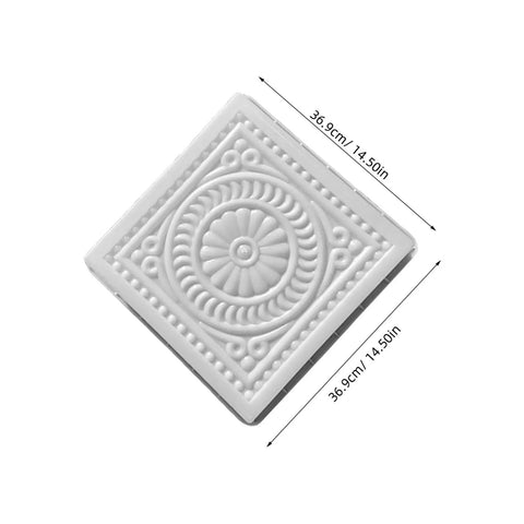 Square Stepping Stone Mold 37x37x6.5cm Reusable Concrete Paver Mold For Garden Pathway Patio And Lawn, detailed design view