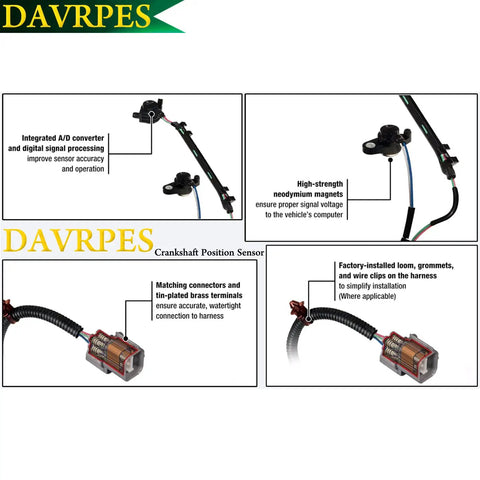 Crankshaft Position Sensor For Harley Touring Dyna Electra Glide Road King FXD Wide Glide Screamin Eagle 2000 2001 2002 2003 Replacement 32798 00B 32798 00A OEM Quality Performance Upgrade Ride Ready, black wired sensor
