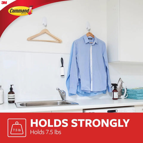 Damage Free Wall Hanger System With 7.5 Lb Capacity holding blue shirt in kitchen area