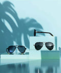 Dope Polarized Aviator Driving Sunglasses For Men And Women With Metal Frame Ultralight Silver And Black Gray Lenses UV400 Outdoor Eyewear
