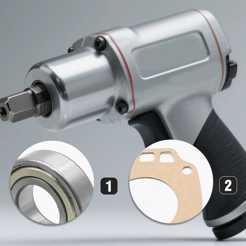 Heavy Duty Impact Wrench Tune Up Kit Compatible With Ingersoll Rand 285B Series showing wrench and parts for repair.
