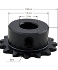 Roller Chain Sprocket Type B 15 Teeth 10mm Bore Hardened Carbon Steel Anti Rust Drive Sprocket For ANSI 25 Chain Quarter Inch Pitch