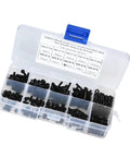 Heavy Duty 12.9 Grade M2.5 Hex Socket Screw Bolt Kit With Rust Proof Coating in plastic case, showing mixed lengths