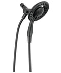 4-Setting In2ition 2-in-1 Dual Shower Head With Handheld Spray, Matte Black Detachable Shower Head And Hose, side view