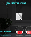 Portable 100 Percent Blackout Window Curtain Shade For Bedroom And Living Room Light Blocking Drapes That Darken Rooms Silver Insulated Back Reflects Heat Black And Silver installed on window