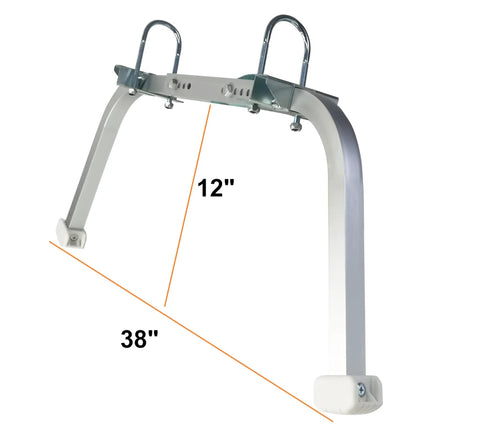 Ladder Stabilizer Heavy Duty Aluminum Extension Accessory for Roof Gutter Guard Cleaning Tools Ladder Stand Off Wing Span and Wall Ladder Hooks with Non Slip Rubber Bottom Pad Patent, 12x38 inch