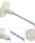 Ivory White Rose Flower Cabinet Pulls 8 Pack With 8 Mounting Screws Vintage Style Kitchen Drawer Knobs close-up view