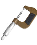 Compact Double Tip Mechanical Micrometer For Straight Up Accurate Outer Diameter Groove Keyway Measurement 0 To 25 Mm Range With 0.01 Mm Dead On Precision No Nonsense Durable Build For Tough Workshop Grind, detailed view of dual tip.