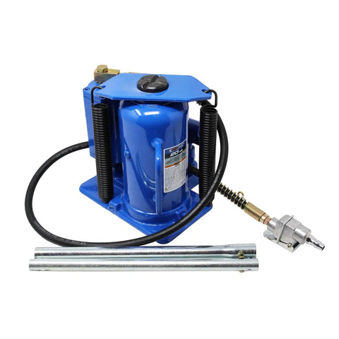 Massive Twenty Ton Air Hydraulic Bottle Jack For Garage Shop And Diy Rigs Heavy Duty Steel Workhorse Fast Pump Operation Reliable Precision Valve Solid American Toughness In Blue
