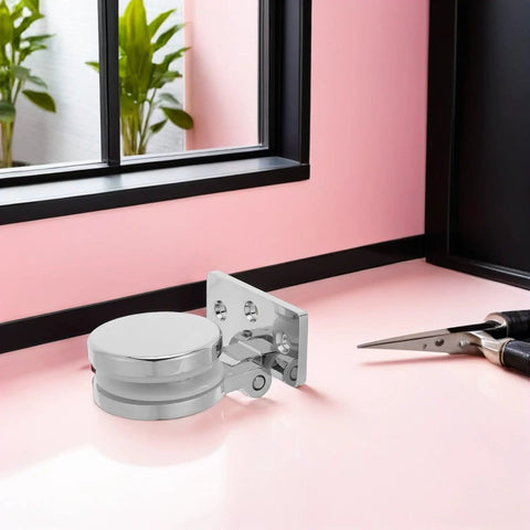 Heavy Duty Glass Door Hinges For 3-6mm Glass Thickness, Zinc Alloy Silver Finish, Seamless Opening And Smooth Operation, No-Fuss Cabinet And Shower Door Hardware For Bathroom on glass door