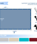 Diagram showing dimensions and accessories of 7 By 11 Ft Waterproof Sun Shade Sail With Grommets UV Blocking Breathable Rectangle Canopy.