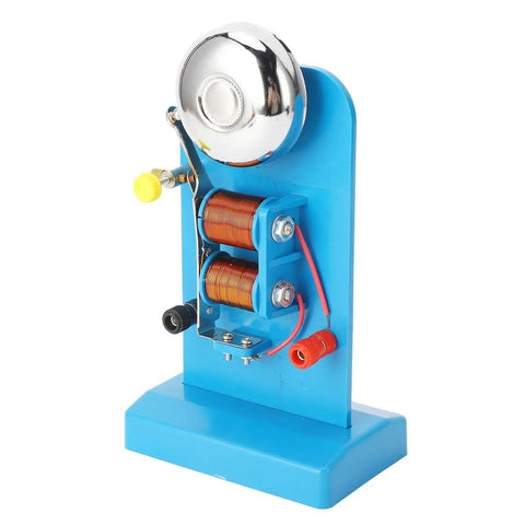Electromagnet part of Magnetism Experiment Kit For Hands On Electrical Science Projects For Classrooms Teaching Magnetic Field And Current Effects With A Simple DC Power Supply 3 To 6 Volts. Blue base and wiring visible.