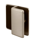 Slick Brushed Nickel Shower Door Stop With A Beveled Frameless Build Featuring Heavy Duty Brass And Rubber Buffer For Quarter To Three Eighth Inch Glass Keeps Panels Tight And Quiet Straight Up Bathroom Upgrade, detailed view of brass component.