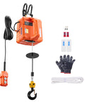 3 In 1 Electric Hoist Winch 1100 Lb Capacity 1500W Portable Power Winch with accessories including gloves and remote