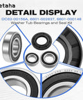 Hella Durable Washing Machine Tub Bearing And Seal Replacement Kit For Samsung Models including two steel bearings and one rubber seal.