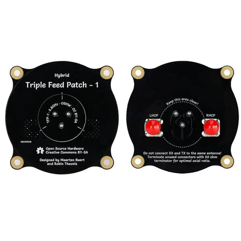 5.8GHz FPV Triple Feed Patch Antenna With 9.4dBi Gain, SMA Male To SMA Male Cable Adapter, Dual circular panels