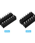 Set of 40 DIP IC Socket Adapters 2.54mm Pitch 2 Row With 14 And 16 Flat Pins For Soldering On PCBs Easy Chip Swaps Hobbyist Use