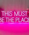 This Must Be The Place Neon Sign Pink Wall Decor For Bedroom And Party Vibes, Large Quote Neon Light, 23 by 9 Inches