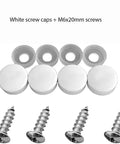 Set Of 4 Stainless Steel License Plate Fasteners Kit For Cars Trucks SUVs And Vans, Rustproof Self Tapping Bolts M6x20 With White Screw Covers