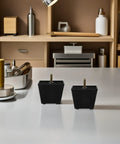 Adjustable Height Square Furniture Legs Set With Threaded Glides For Sofas Benches And Tables displayed on a countertop