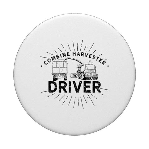 Combine Harvester Driver PopGrip for Phones with farm vehicle graphic, durable grip for harvest fans, ideal for smooth cases.