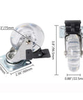 Diagram of 2 Inch Heavy Duty Swivel Caster Wheels With Brakes 400 Lb Capacity 4 Pack Clear Rubber, showing dimensions and features.