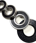 Get Your Washer Swinging Again Premium Front Load Bearing And Seal Kit Replaces WH45X10071 - three metal bearings and one seal.