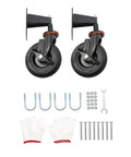 Heavy Duty Gate Caster Wheels With Adjustable Side Brake Built Tough Rolling Gate Hardware Smooth Riding 8 Inch Heavy Lifter Swivel Rollers Pack Of Two with installation accessories.