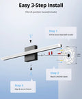 Installation guide for 24 Inch Black Vanity Light For Bathroom Mirror LED Wall Bar Fixture 14W 1250LM Cool White 6000K.