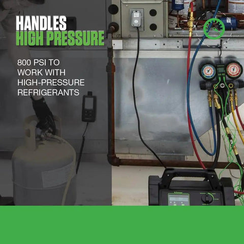 Heavy Duty Bronze Ball Valve Ends 3 Pack for HVAC R Systems, 800 PSI Working Pressure, image showing HVAC setup with meters
