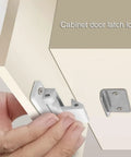 Heavy Duty Magnetic Door Latch For Outdoors, Camper And RV Exterior Use being installed on cabinet edge with stainless strike plate