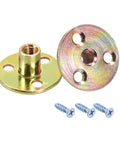 M8 Brad Hole Tee Nuts Badass Heavy Duty Galvanized Carbon Steel Furniture Hardware Flange Inserts with three grip screws