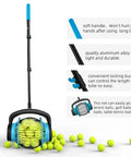 Tennis Ball Hopper And Retriever Kit For Tennis Practice Dog Play And Golf Ball Pickup With Durable Felt Exterior In Bright Yellow