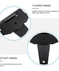 T Shaped Iron Door Hinges 8 Inch Black Painted Built To Last Heavy Duty Gate Hinges Replacement For Home Doors Two Pieces