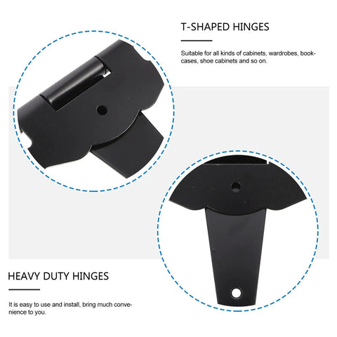 T Shaped Iron Door Hinges 8 Inch Black Painted Built To Last Heavy Duty Gate Hinges Replacement For Home Doors Two Pieces