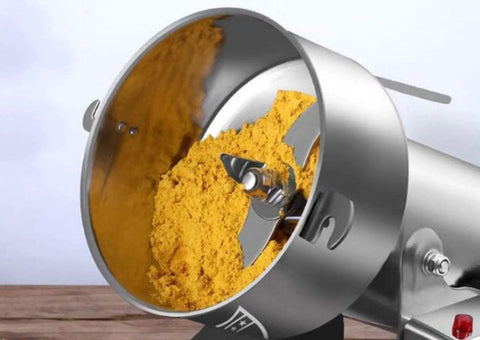 Electric Grain Mill Grinder For Home Use And Small Biz Multigrain Dry Milling Machine Stainless Steel with ground yellow spice