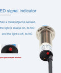 Capacitive Proximity Sensor Switch 6-36V DC Three-Wire NPN PNP NO NC 10mm Sensing Distance, with LED signal indicator