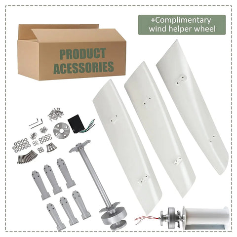 Dope Vertical Wind Turbine Generator 1500W 12V 24V 48V With MPPT Low Noise For Home Farm Garden Marine RV Windmill White 48V Energy Efficient Wind Power System installation kit with blades and components