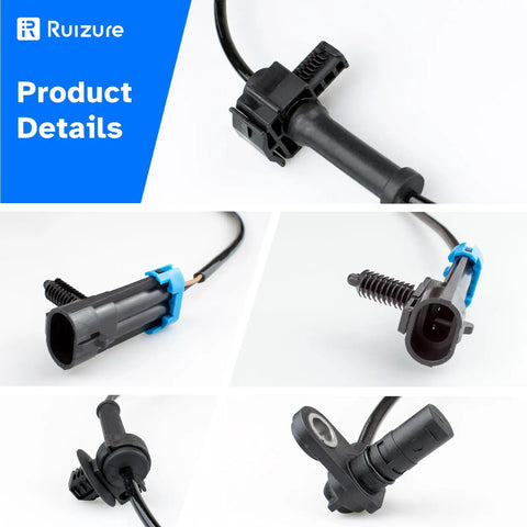Rock Solid Rear Wheel Speed Abs Sensor Set Left Right Pair For Cadillac Escalade Chevrolet Tahoe GMC Yukon Suburban 2007 2014 connector with blue clip